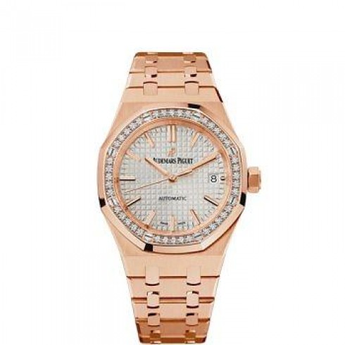 Replica Audemars Piguet Royal Oak Silver Dial Automatic Ladies Watch 15452OR.ZZ.1258OR.01 Watch