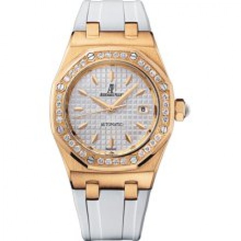 Audemars Piguet Royal Oak Silver Dial Rubber Ladies Watch 77321OR.ZZ.D010CA.01.A watches
