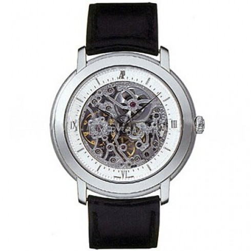 Replica Audemars Piguet Skeleton Dial Stainless Steel Black Leather Men's Watch 15058BCOOA001CR01 Watch