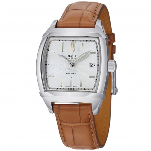 Ball Conductor Automatic Silver Dial Leather Men's Watch NM1068DLJWHBR watches