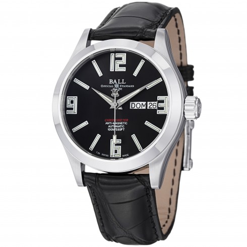 Ball Engineer Automatic Black Dial Leather Men's Watch NM1022C-LCAJ-BK watches