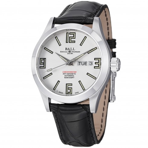 Ball Engineer Automatic Silver Dial Leather Men's Watch NM1022C-LCAJ-WH watches