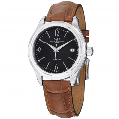 Ball Train Streamliner Automatic Black Dial Leather Men's Watch NM1060DLJBKBR watches