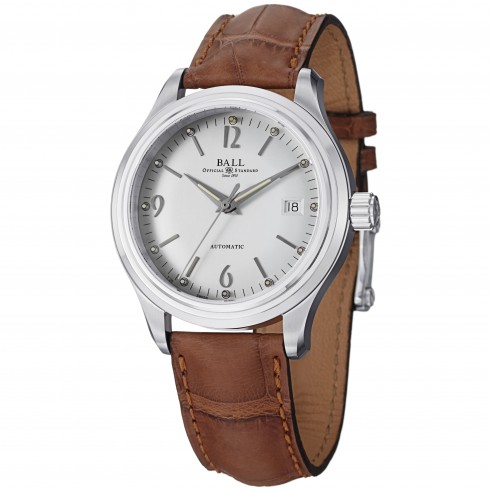 Ball Train Streamliner Automatic Silver Dial Leather Men's Watch NM1060D-LJ-WH watches