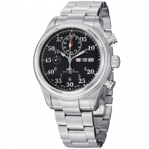 Ball Trainmaster Racer Automatic Black Dial Steel Men's Watch CM1030D-S1J-BK watches