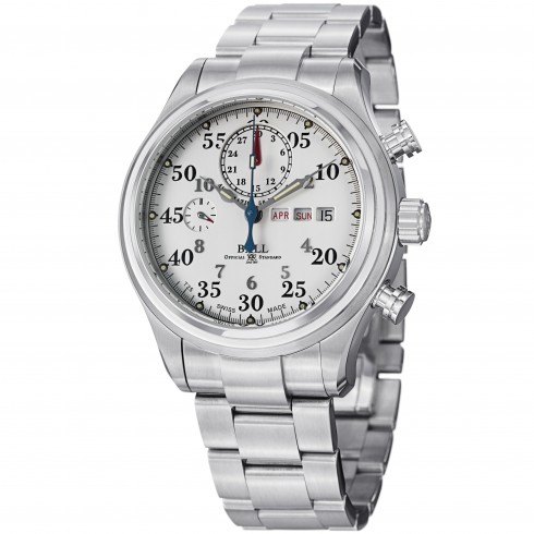 Ball Trainmaster Racer Automatic White Dial Steel Men's Watch CM1030D-S1J-WH watches