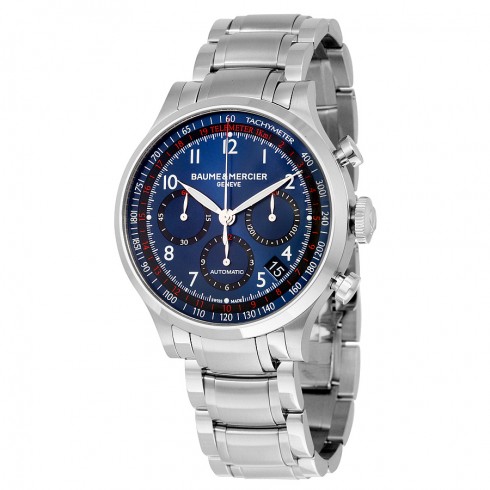 Baume and Mercier Blue Dial Chronograph Stainless Steel Men's Watch 10066 watches
