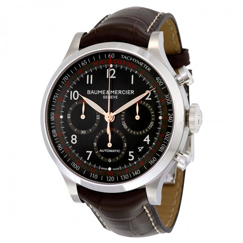 Baume and Mercier Capeland Black Dial Brown Alligator Leather Men's Watch 10067 watches