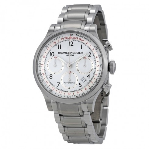 Baume and Mercier Capeland White Dial Chronograph Men's Watch 10061 watches