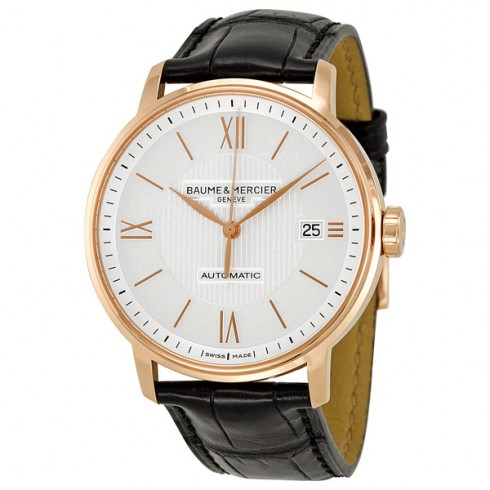 Baume and Mercier Classima Executives Silver Dial Leather Men's Watch 10037 watches