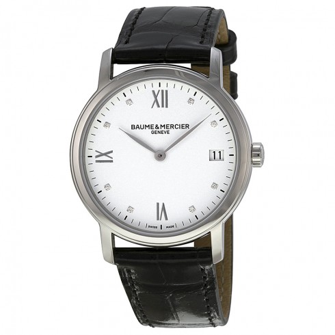 Baume and Mercier Classima White Dial Black Leather Strap Ladies Watch 10146 watches