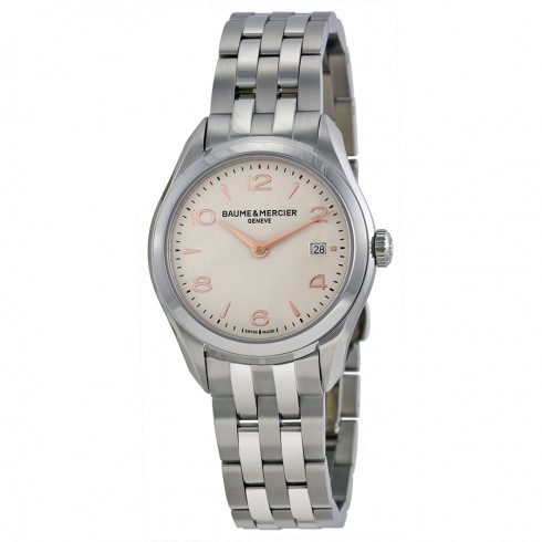 Baume and Mercier Clifton Silver Dial Stainless Steel Ladies Watch 10175 watches