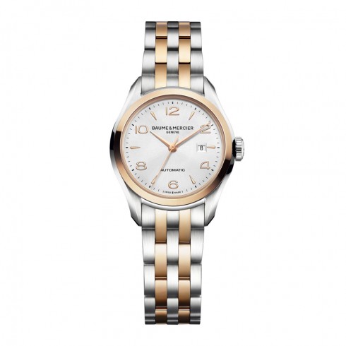 Baume and Mercier Clifton Silver Dial Two Tone Stainless Steel Ladies Watch 10152 watches