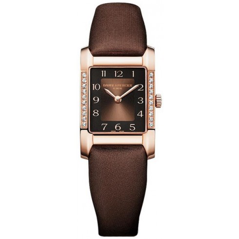 Baume and Mercier Hampton Brown Dial Diamond 18kt Rose Gold Brown Satin Ladies Watch 10093 watches
