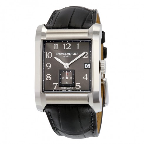 Replica Baume and Mercier Hampton Milleis Black Dial Leather Men's Watch 10027 Watch