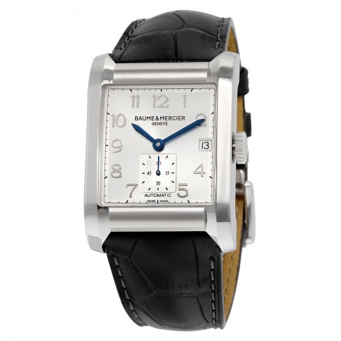 Baume and Mercier Hampton Silver Dial Black Leather Men's Watch 10026 watches