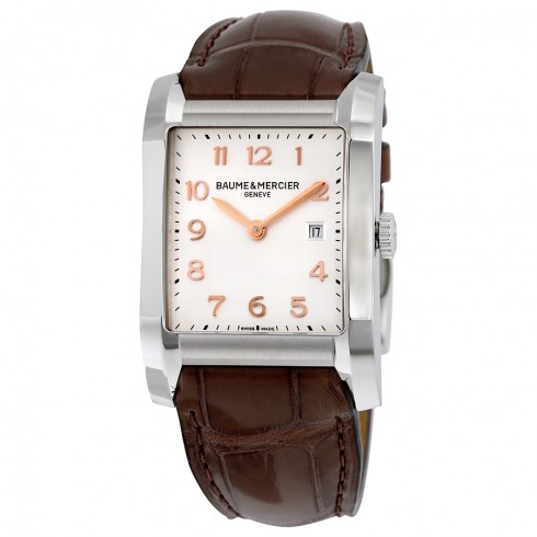 Baume and Mercier Hampton Silver Dial Brown Leather Ladies Watch 10018 watches
