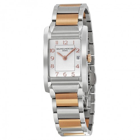 Baume and Mercier Hampton Silver Dial Steel and 18kt Rose Gold Ladies Watch 10108 watches