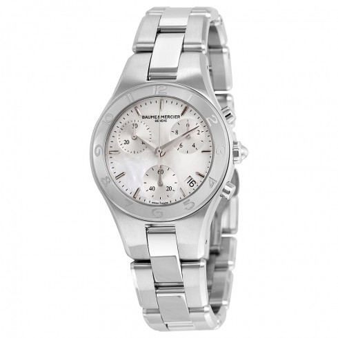 Baume and Mercier Linea Chronograph Mother of Pearl Dial Ladies Watch 10012 watches