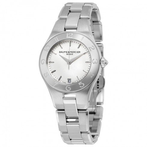 Baume and Mercier Linea Silver Dial Stainless Steel Ladies Watch 10070 watches