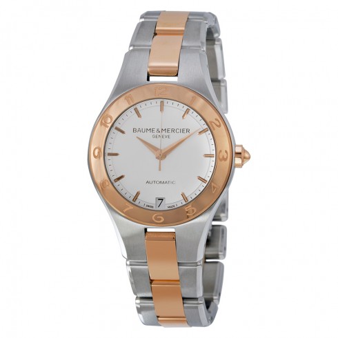 Baume and Mercier Linea White Dial Stainless Steel and 18kt Rose Gold Ladies Watch 10073 watches