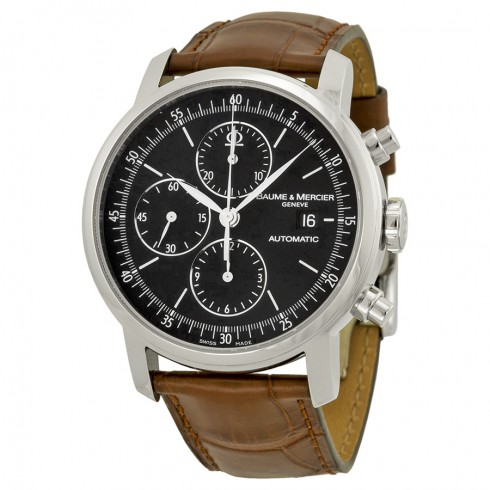 Baume et Mercier Classima Chronograph Black Dial Leather Men's Watch MOA8589 watches