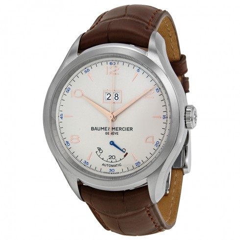 Baume et Mercier Clifton Automatic Silver Dial Brown Leather Watch MOA10205 watches