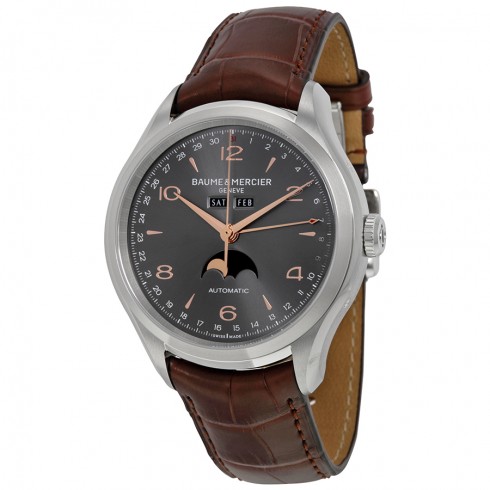 Baume et Mercier Clifton Grey Dial Brown Leather Men's Watch MOA10213 watches