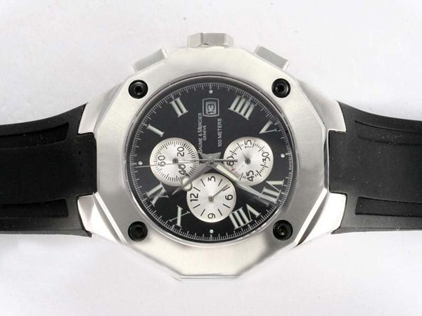 Baume Mercier Riviera XXL 8594 43mm Stainless Steel Case Black Dial Watch watches