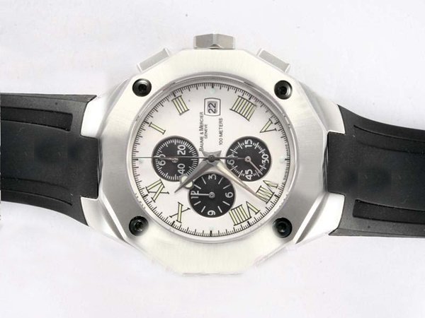 Replica Baume Mercier Riviera XXL 8594 White Dial Automatic Stainless Steel Bezel Watch Watch