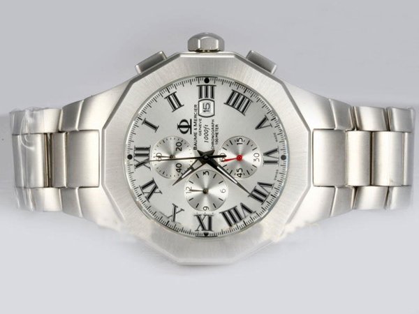 Baume Mercier Riviera XXL 8625 Silver Stainless Steel Strap 43mm Mens Watch watches