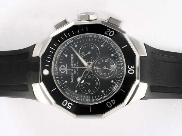 Baume Mercier Riviera XXL 8723 43mm Black Dial Stainless Steel Case Watch watches