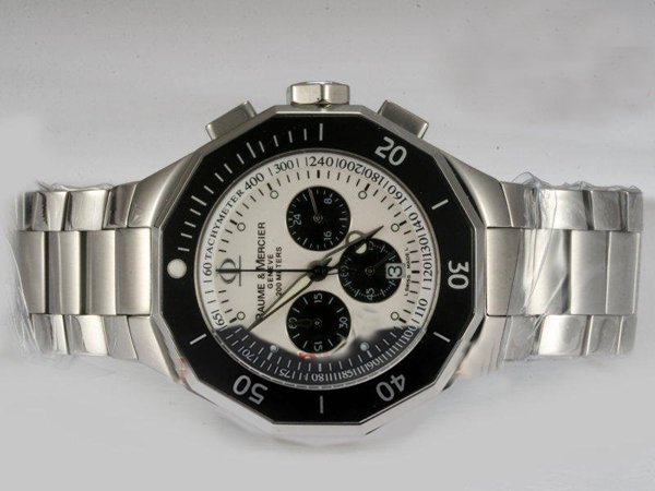 Baume Mercier Riviera XXL 8724 White Dial Silver Stainless Steel Strap Round Watch watches