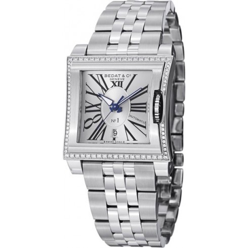 Bedat No 1 Silver Dial Diamond Bezel Stainless Steel Ladies Watch 118.021.101 watches