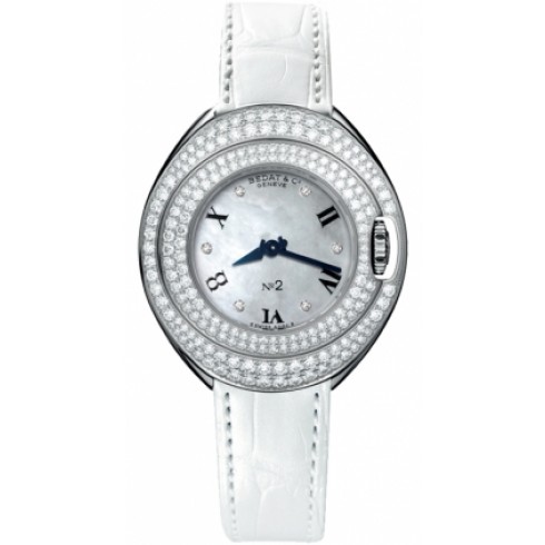 Bedat No 2 Mother of Pearl Dial Diamond White Leather Unisex Watch 228.050.909 watches