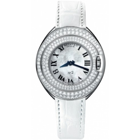 Bedat No 2 Mother of Pearl Dial White Leather Diamond Unisex Watch 228.050.900 watches