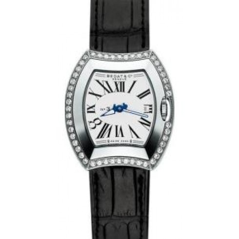 Bedat No. 3 Diamond Silver Dial Steel Black Leather Ladies Watch 334.050.101 watches