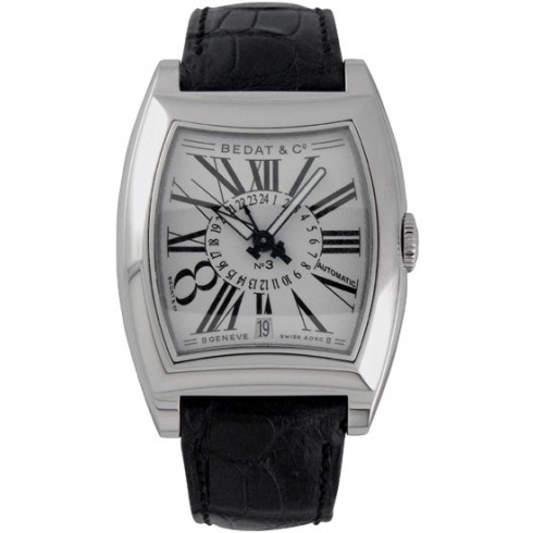 Bedat No. 3 Silver Dial Steel Black Leather Men's Watch 388.010.101 watches