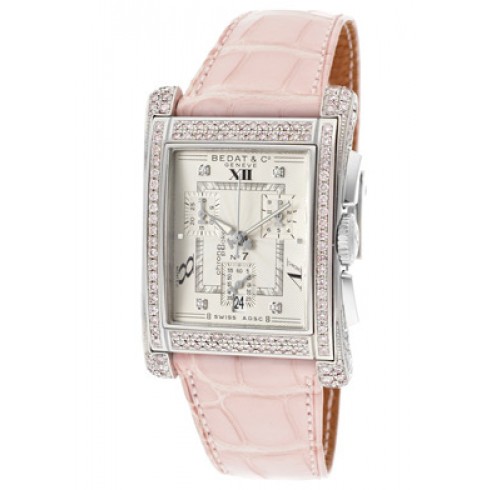 Bedat No. 7 Silver Dial Pink Diamond Pink Leather Ladies Watch 778.057.109 watches