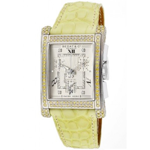 Bedat No. 7 Silver Dial Yellow Diamond Yellow Leather Ladies Watch 778.056.109 watches