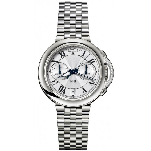 Bedat No. 8 Silver Dial Chronograph Stainless Steel Unisex Watch 830.021.100 watches