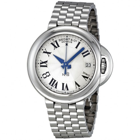 Bedat No. 8 Opaline Guilloche Dial Stainless Steel Automatic Ladies Watch 828-011-600 watches