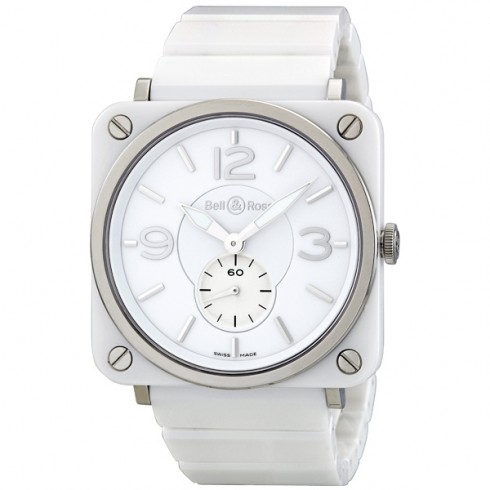 Bell and Ross Aviation 39 MM White Unisex Watch BRS-WH-CERAMIC/SCE watches