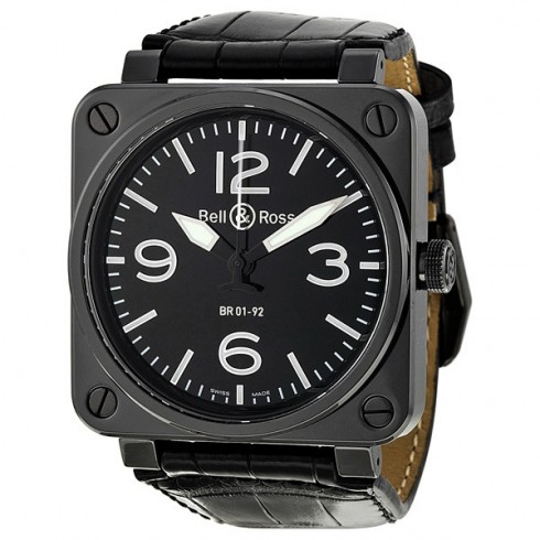 Replica Bell and Ross Aviation Automatic Black Dial Men's Watch BR0192-BL-CER-SCR Watch