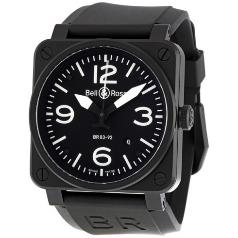 Bell and Ross Aviation Black Dial 42MM Automatic Men's Watch BR03-92-CB watches