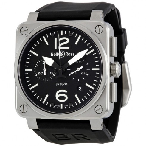Bell and Ross Aviation Black Dial Chronograph Automatic 42MM Men's Watch BR-03-94-STEEL watches