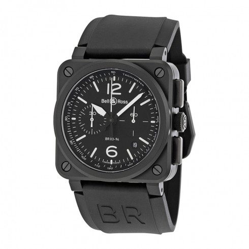 Bell and Ross Aviation Black Dial Chronograph Men's Watch BR0394-BL-CA watches