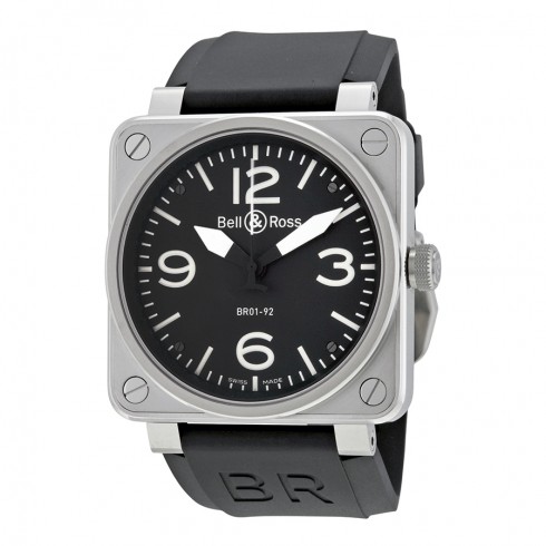 Bell and Ross Aviation Black Dial Steel Case Automatic 46 MM Men's Watch BR01-92-STEEL watches