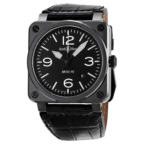 Bell and Ross Aviation Black Watch BR0392-CERAM-ALI watches
