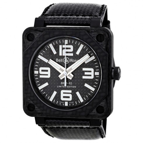 Bell and Ross Aviation Carbon Fiber Black Dial 46 MM Automatic Men's Watch BR-01-92-CARBON-FIBER watches